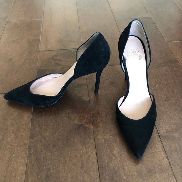 Stuart Weitzman for Scoop Black Suede D’Orsay 7 - Picture 2 of 8